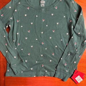 Green Ski Pattern Long Sleeve Shirt